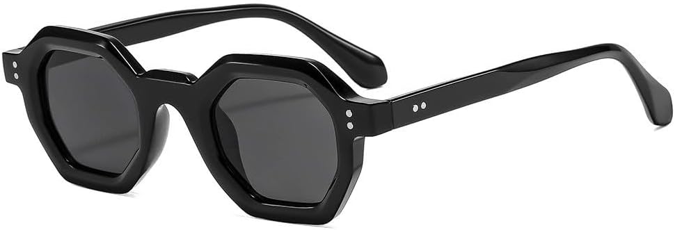 

Модные солнцезащитные очки Polygon Small Square для женщин, ретро с заклепками, мужские с леопардовым принтом, синие, с защитой от УФ-излучения UV400 HYYZZC, Black Black