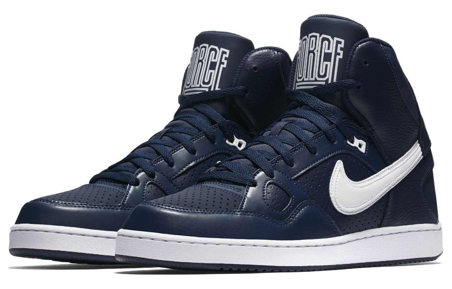 Кроссовки Nike Son Of Force Skateboarding Shoes Men Mid-top Deep Navy Blue/white, темно-синий — фото 3