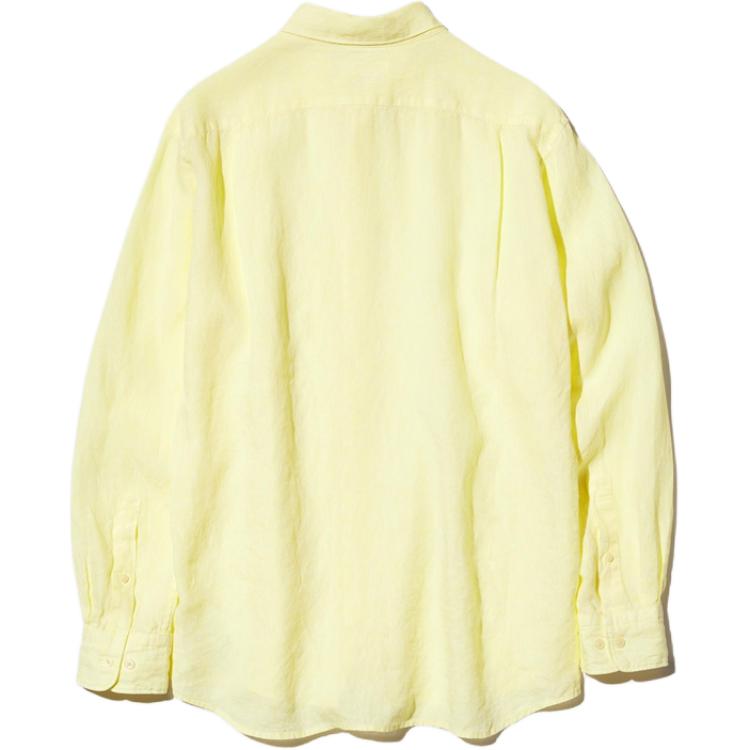 UNIQLO SS26 Рубашка мужская абрикосово-желтая с заостренным воротником Moderate — фото 3