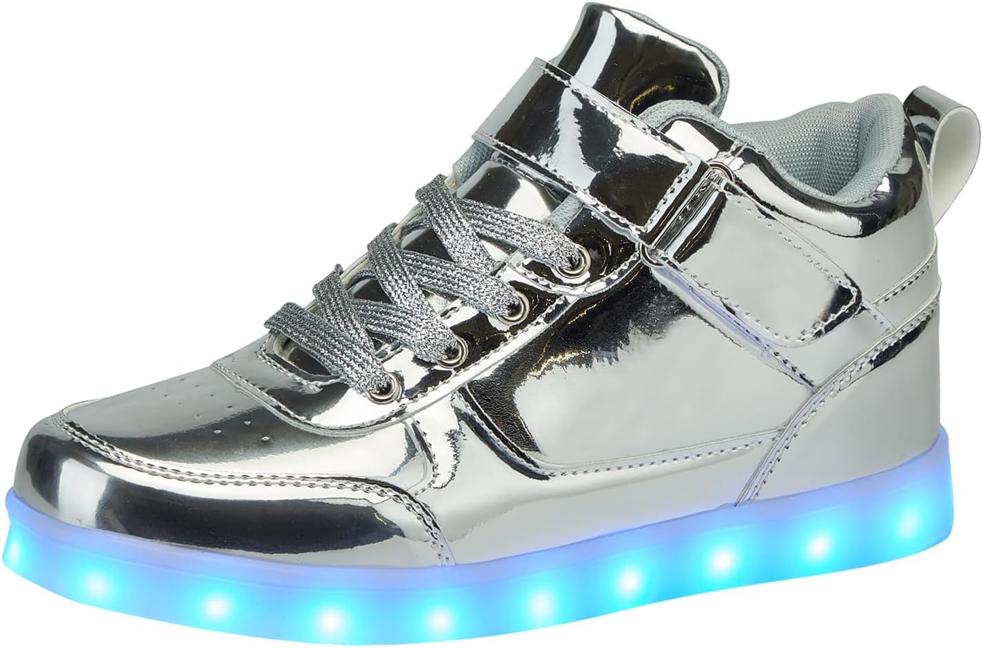 

Спортивные кроссовки SANYES с USB-зарядкой и подсветкой, светодиодная подсветка, для танцев, Silver High Top