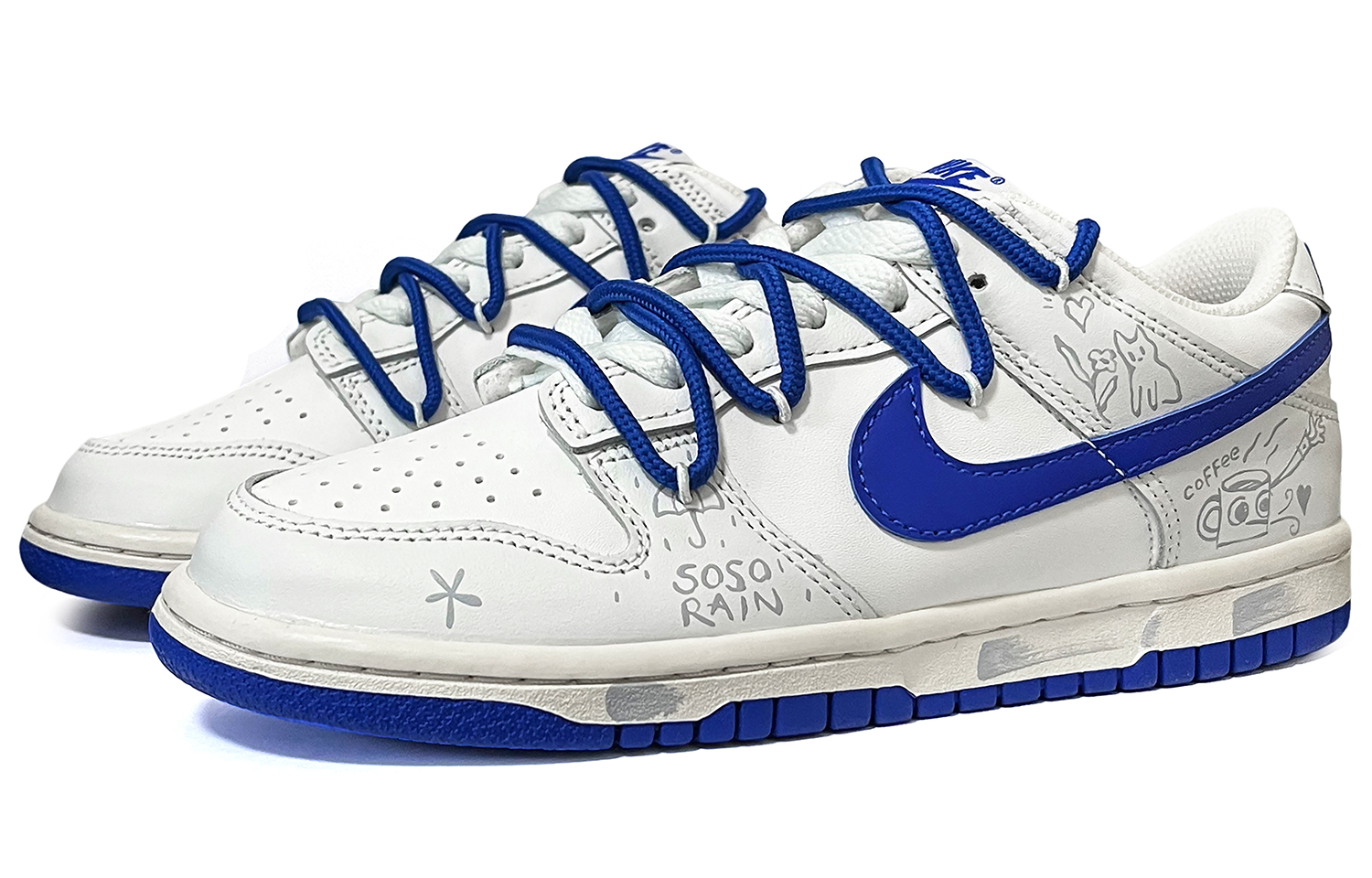 

Кроссовки Nike Dunk Skateboard Shoes Men Low-Top Blue White, Синий, Кроссовки Nike Dunk Skateboard Shoes Men Low-Top Blue White