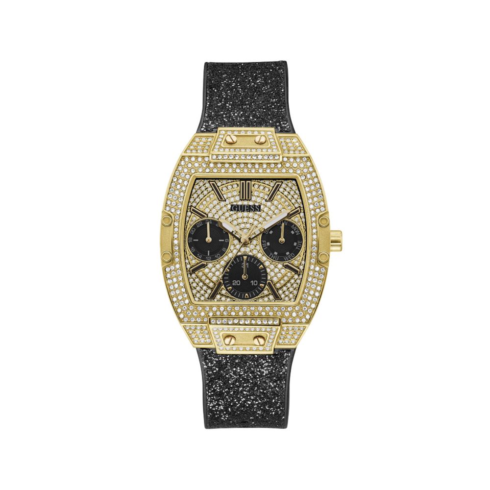 

Черные кожаные часы Guess