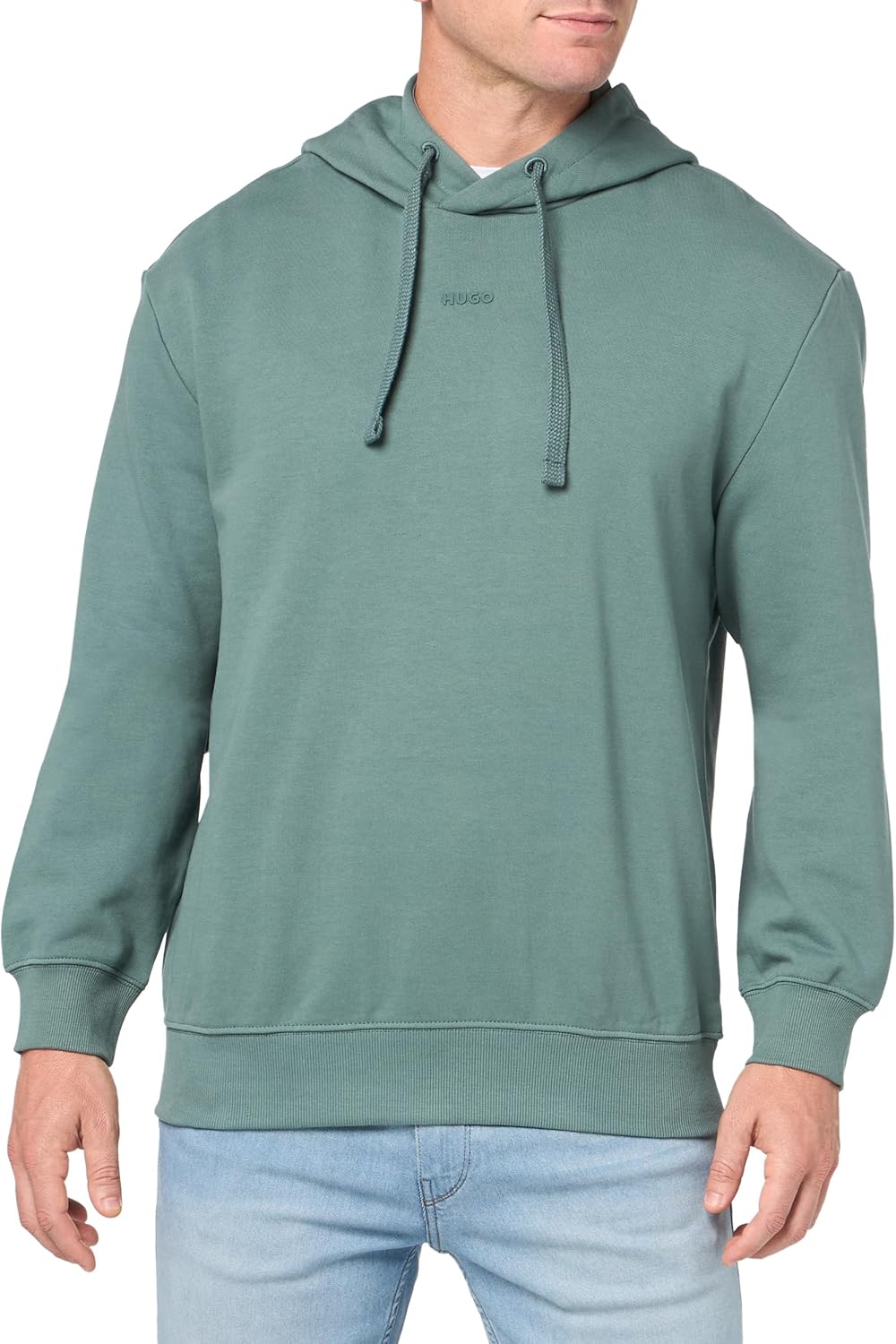

Худи HUGO с контрастным логотипом по центру, Balsam Green