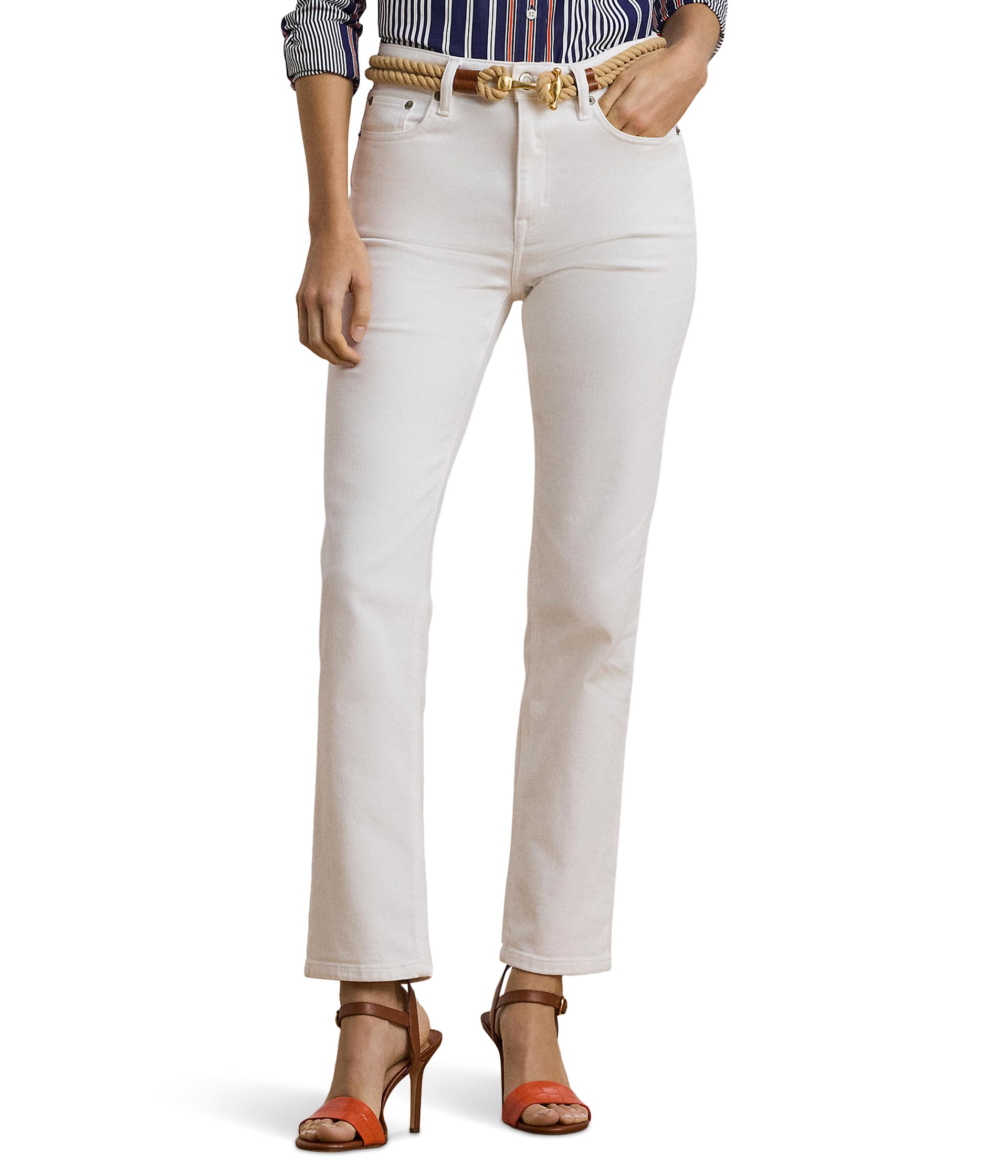 

Джинсы Lauren Ralph Lauren High-Rise Straight Ankle Jeans, цвет White Wash