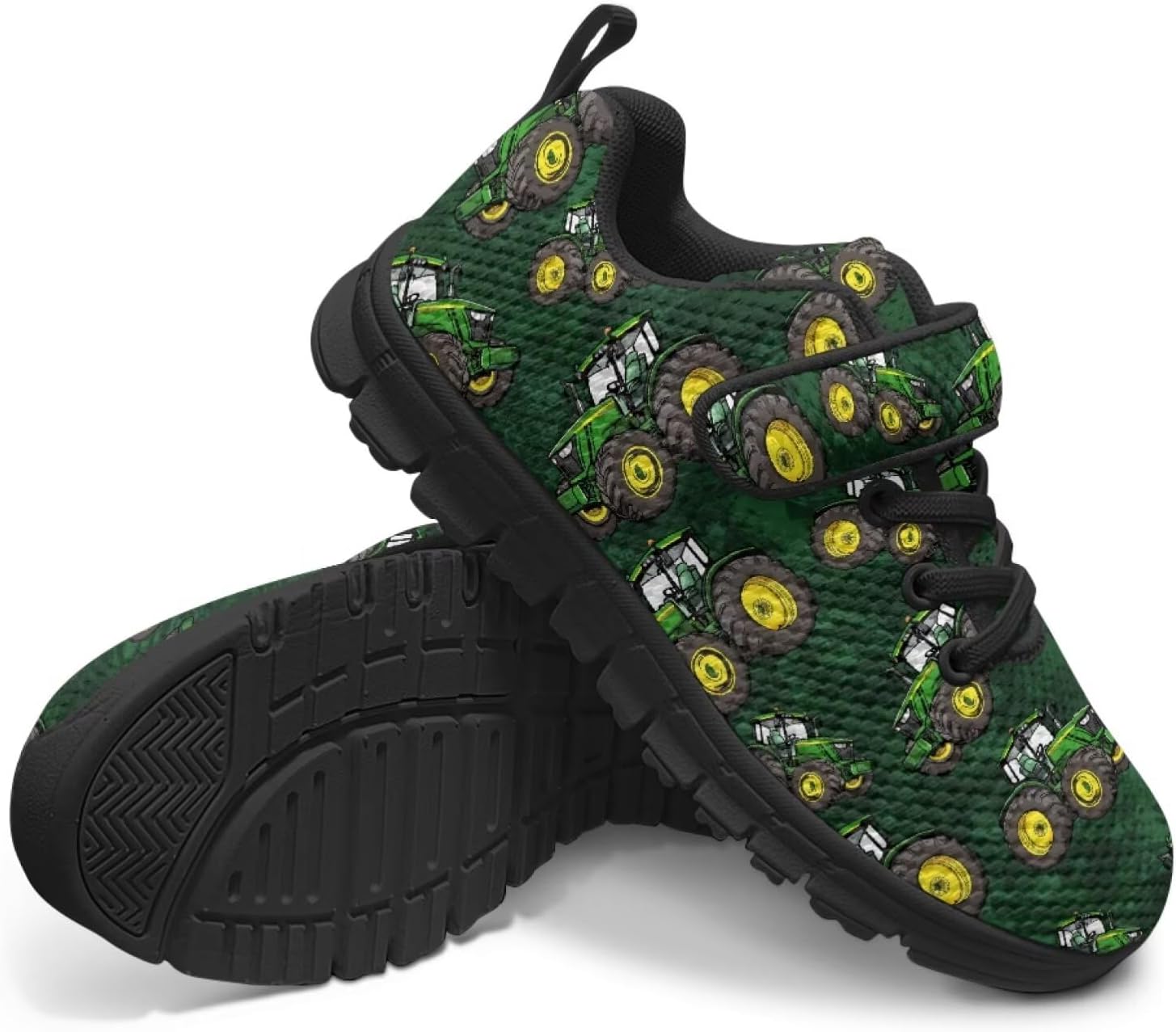 

Детские кроссовки для мальчиков, дышащие спортивные кроссовки для бега и тенниса для детей младшего и старшего возраста, размеры US 11-2.5 Pointodoor, Tractors Print