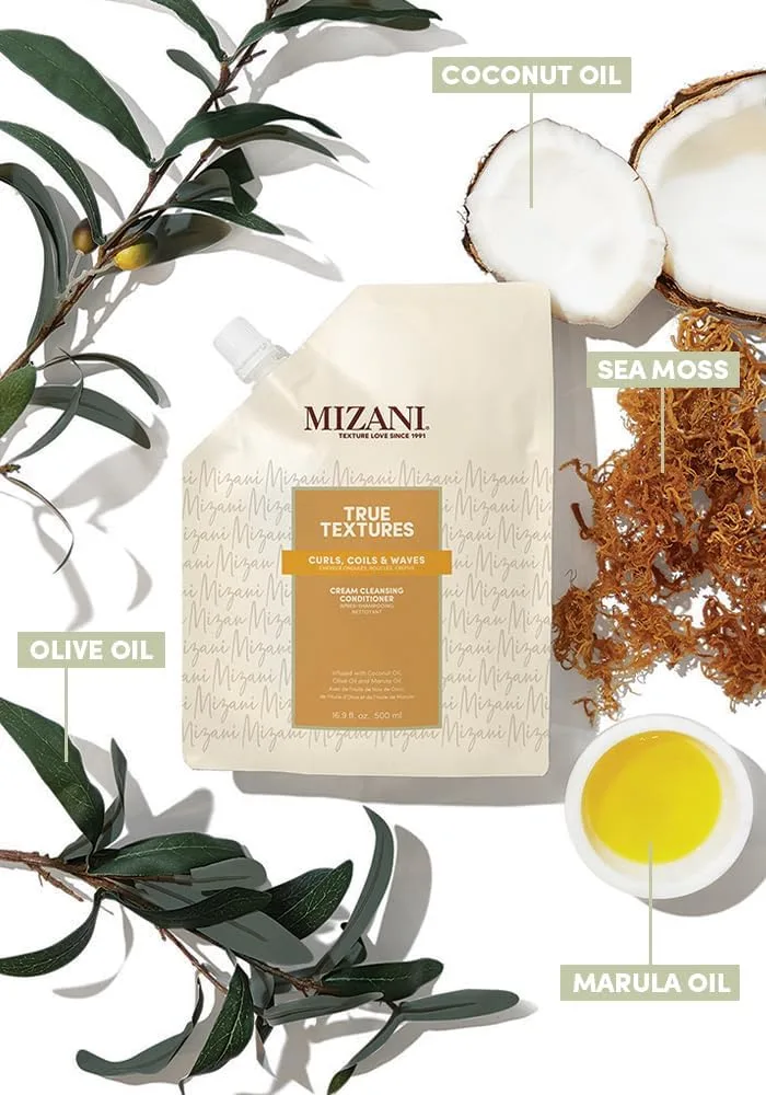 Очищающий кондиционер Mizani True Textures Cream с кокосовым маслом, без парабенов и сульфатов. Для кудрявых волос. 500 мл (.), olive — фото 4