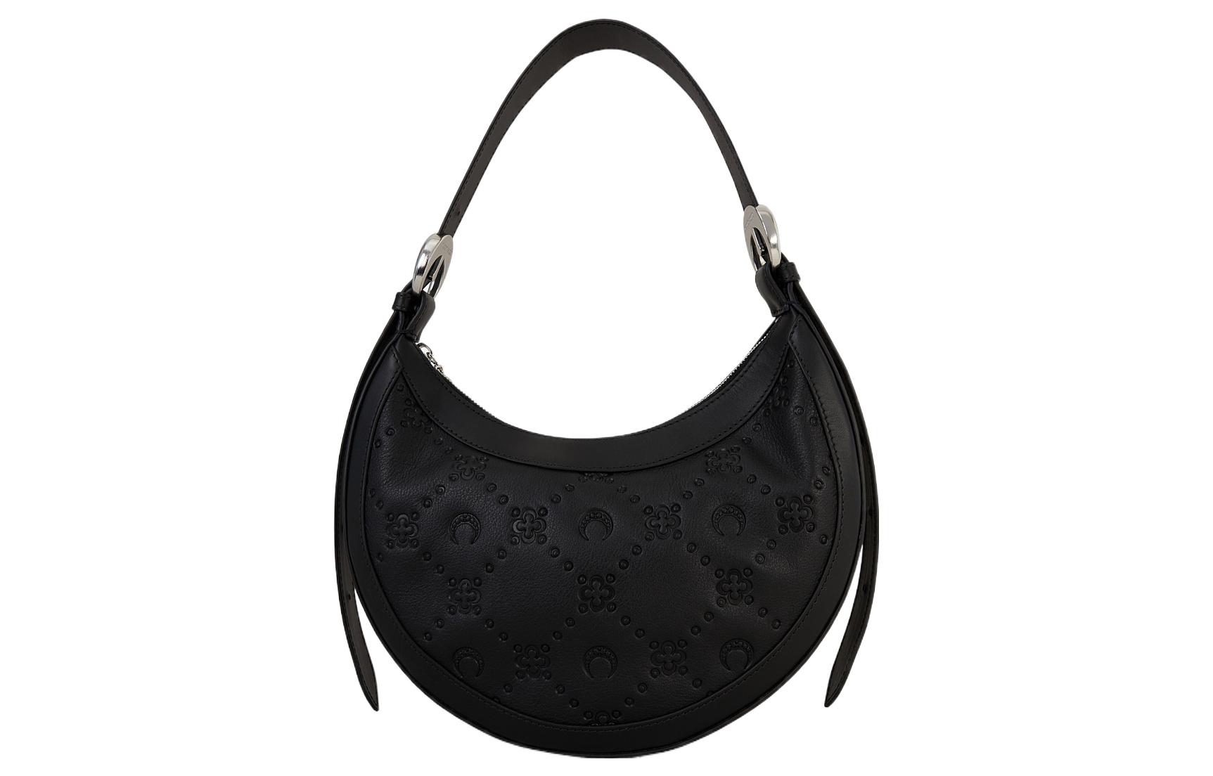 

Marine Serre Кожаная женская сумка через плечо черного цвета