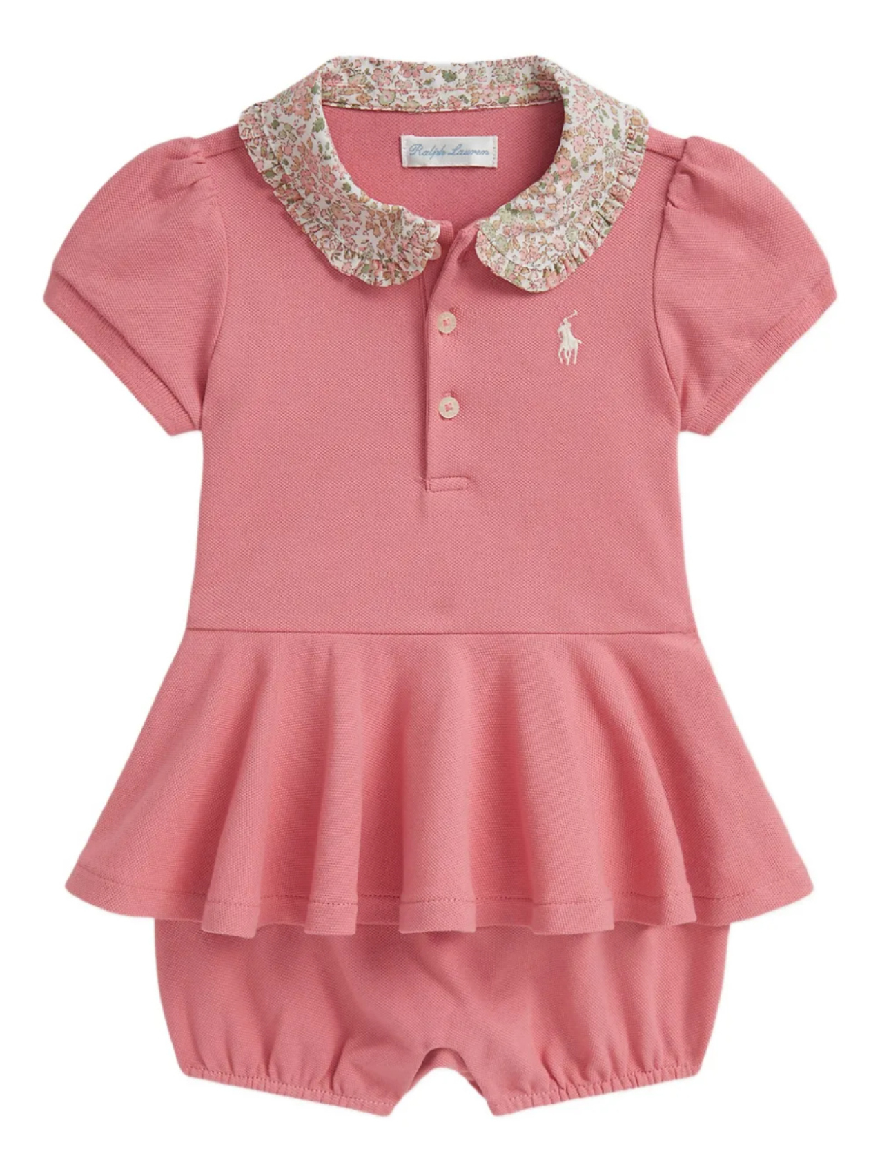 

POLO RALPH LAUREN KIDS комбинезон с оборками, розовый