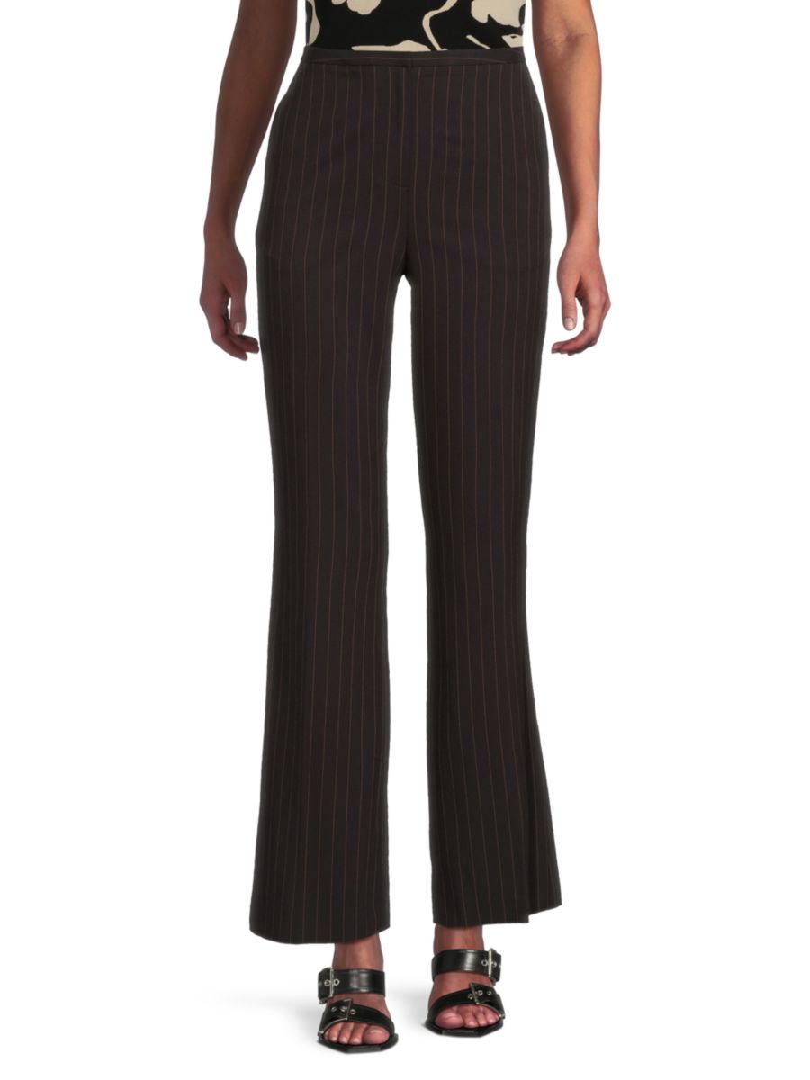 

Расклешенные брюки в тонкую полоску DKNY, цвет Black Whiskey Pinstripe