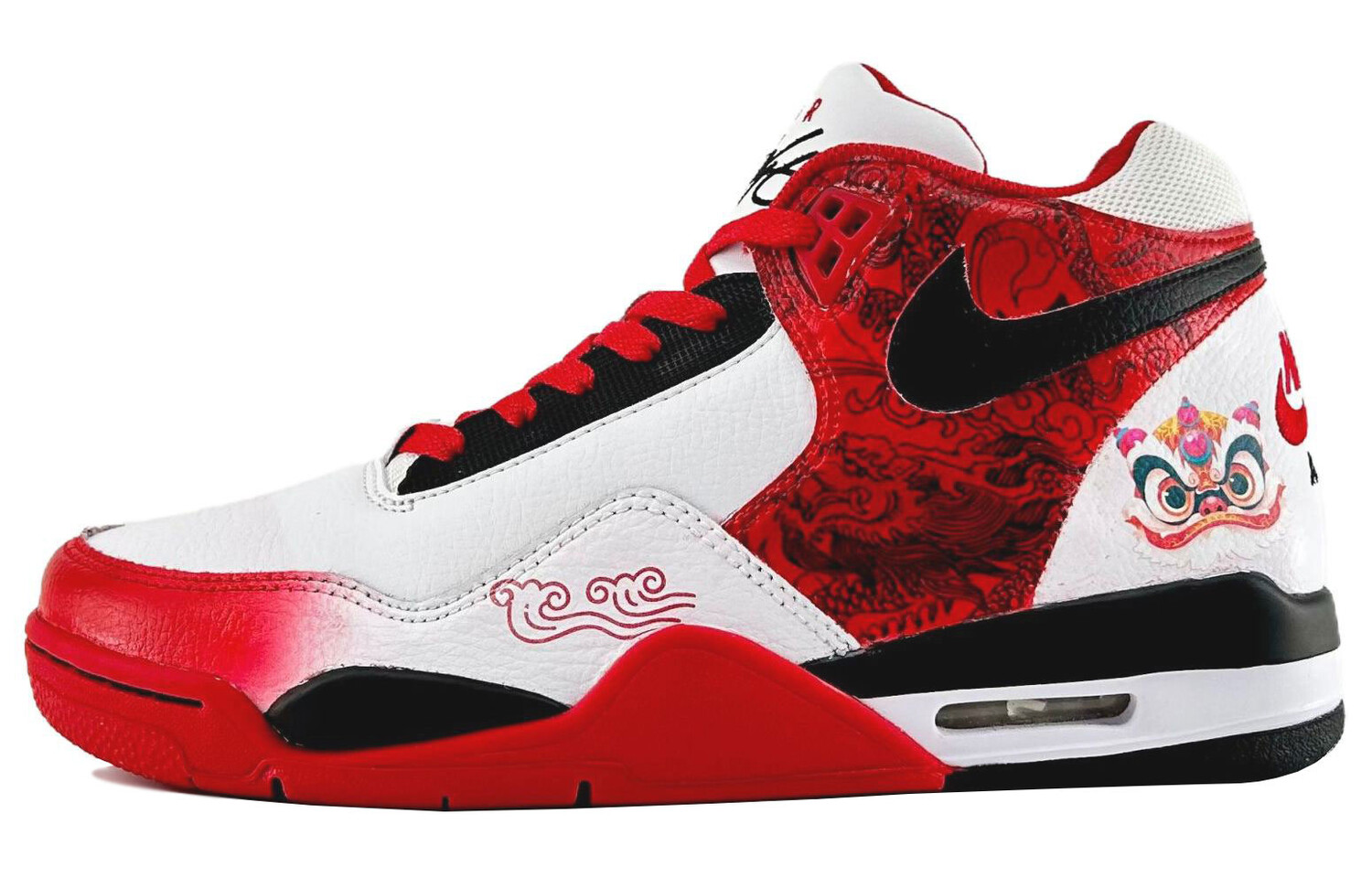 

Кроссовки Nike Flight Legacy Vintage Basketball Shoes Men Mid-top Red, темно-красный/белый/черный