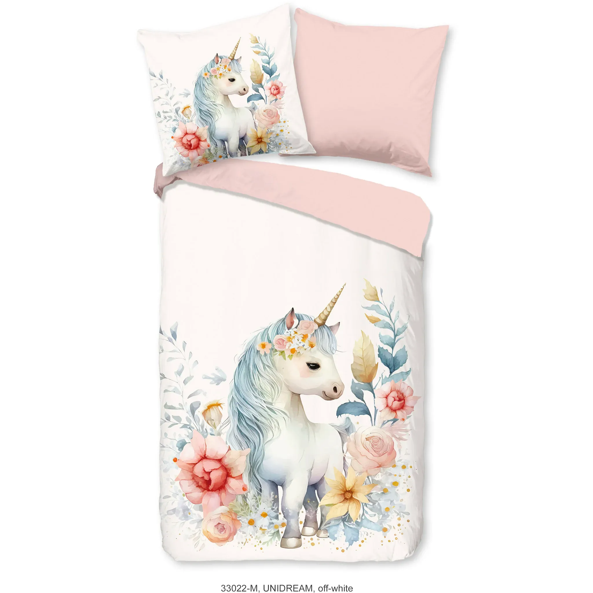 

Детское постельное белье PURE Luxury Collection «Unidream», 135х200, легкое в уходе, молния, детский, девочка, единорог, розовый