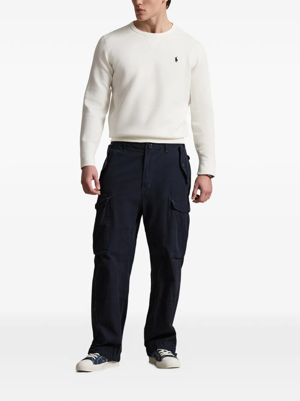 Джемпер с логотипом из двойного трикотажа POLO RALPH LAUREN, белый — фото 2
