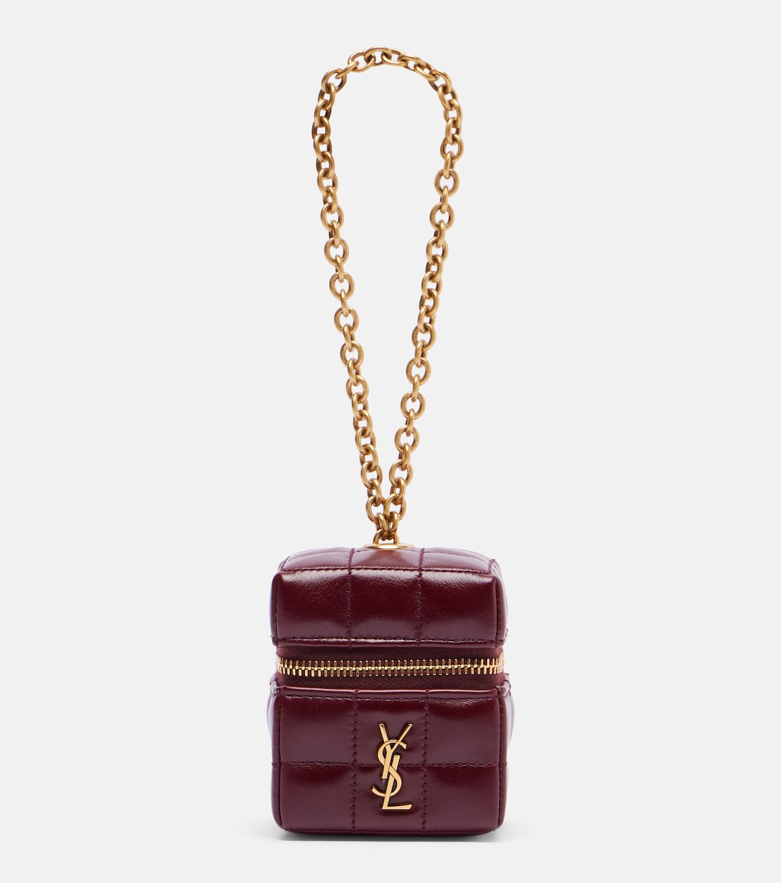 

Кожаный клатч Cassandre Mini на цепочке Saint Laurent, Dark Ruby