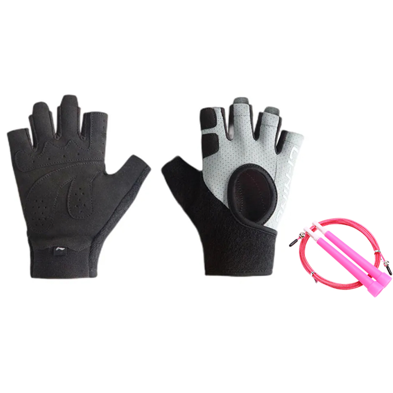 

Фитнес-перчатки Li-Ning, li-ning glove starry черный+steel wire jump rope розовый