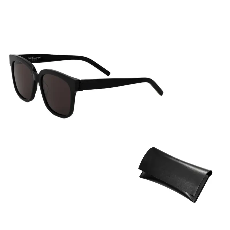 

SAINT LAURENT Металлические круглые солнцезащитные очки женские черные, Black