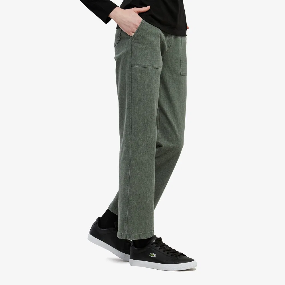 Джинсы Lacoste FW прямые укороченные, хаки — фото 2