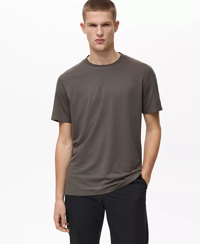 

Мужская футболка Slim-Fit Comfort Stretch MANGO, зеленый