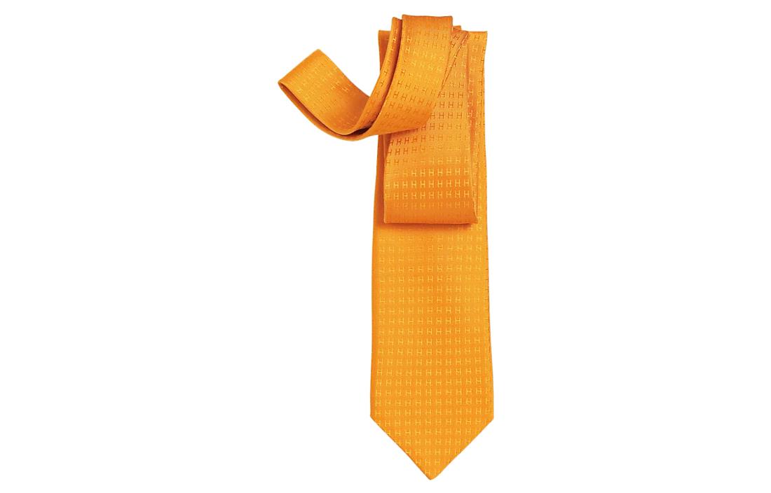 

H Jacquard Tie Men's Yellow HERMES