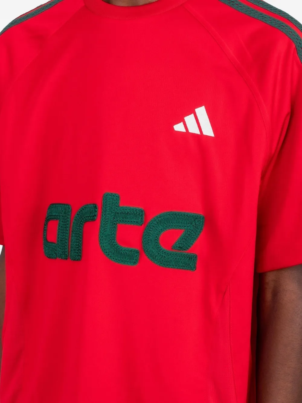 Футболка X Arte Antwerp с логотипом из трех полос Adidas, красный — фото 4