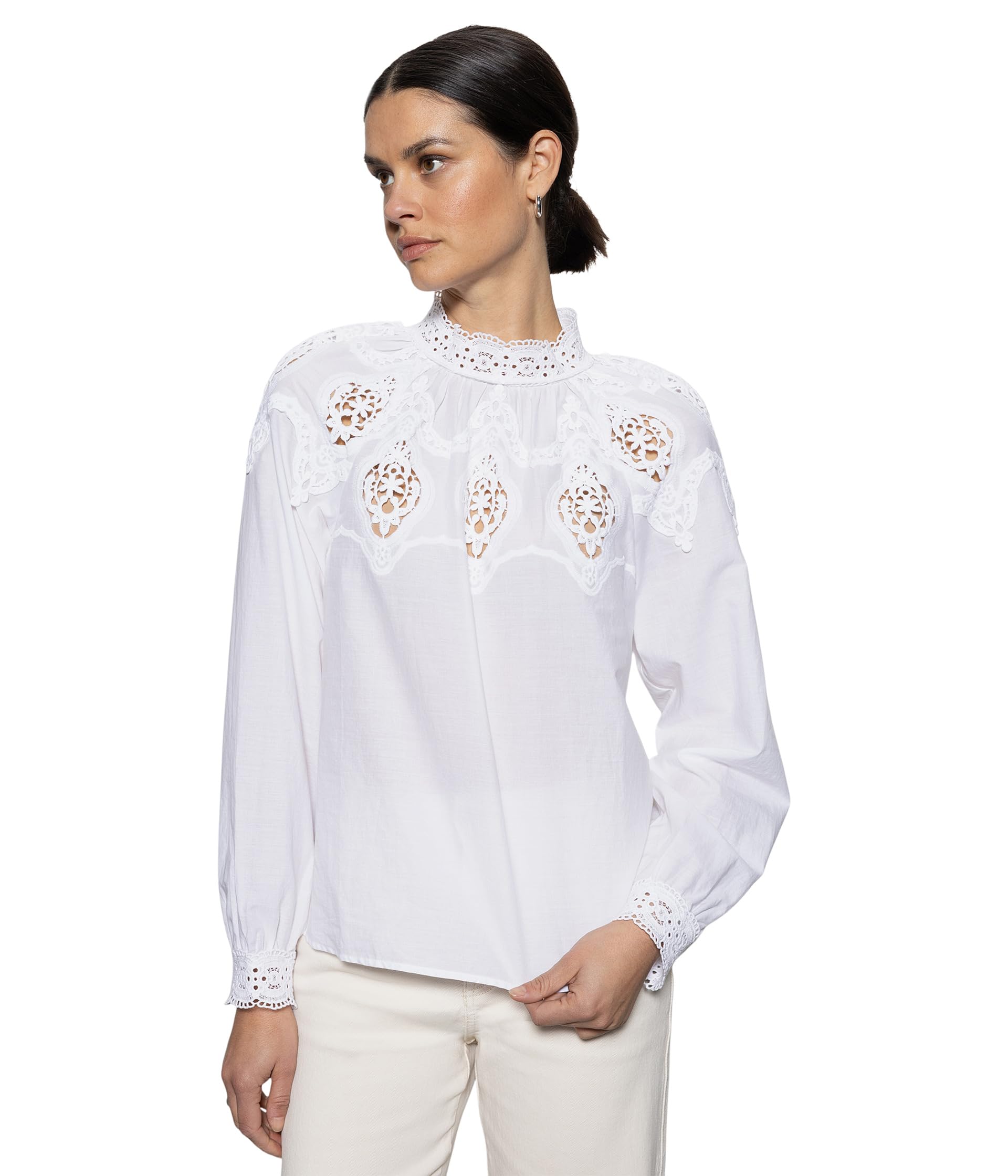 

Блуза Sanctuary Lace Popover Blouse, белый