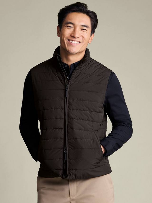 

Стеганый жилет на молнии Charles Tyrwhitt, Chocolate Brown