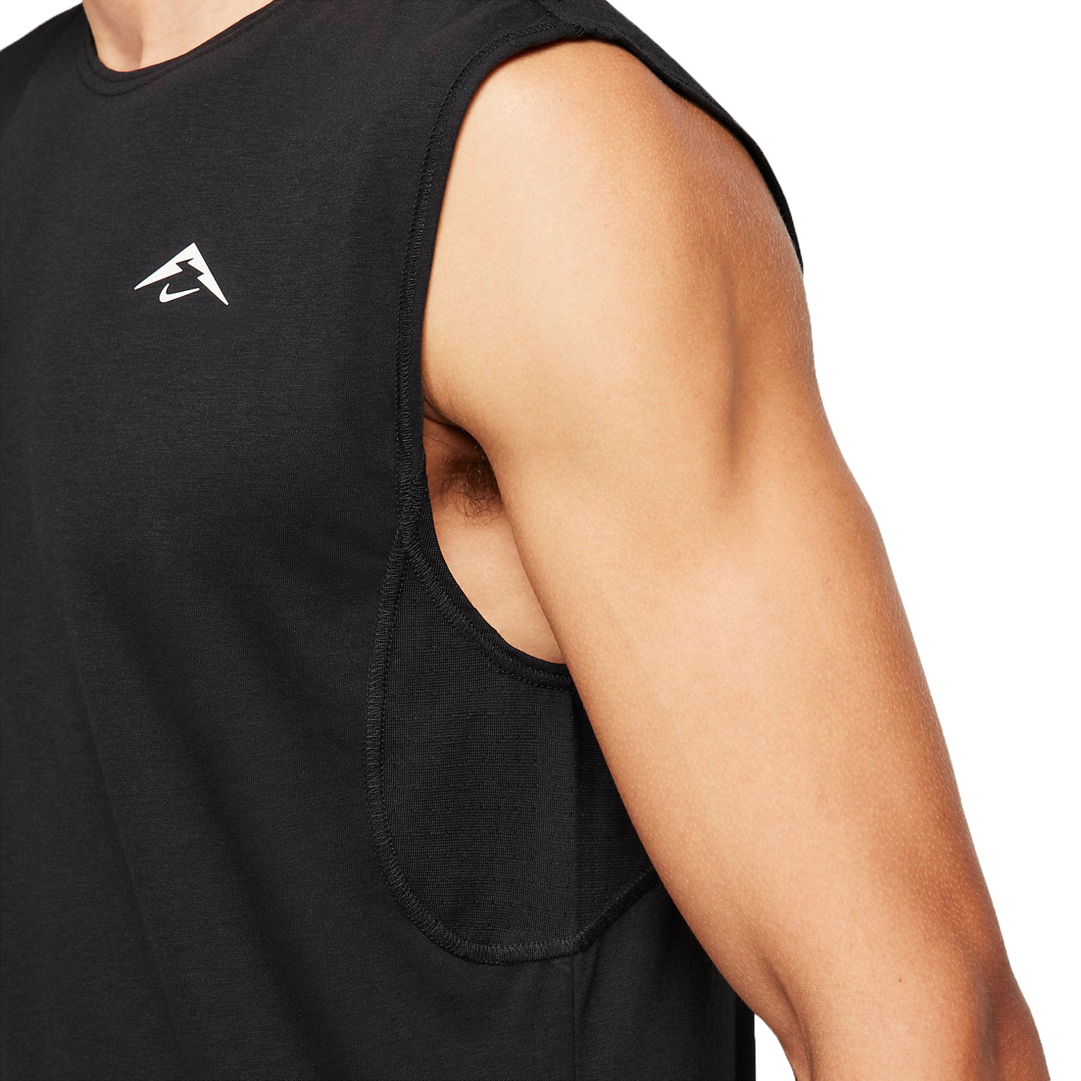 Спортивный топ Nike Solar Chase Dri-FIT Running Tank (Asia Sizing) 'Black' FN3310-010, черный — фото 3