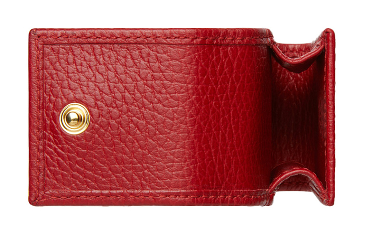 Кожаный брелок-кошелёк Marmont для ключей женский красный GUCCI — фото 4