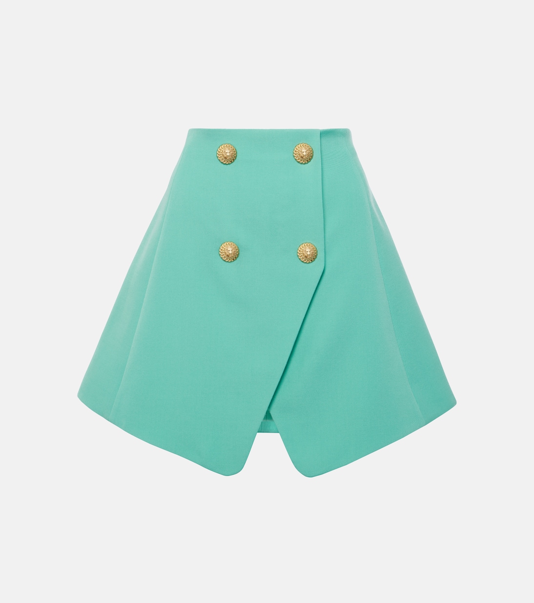 

Мини-юбка из шерсти с высокой талией Balmain, Menthe