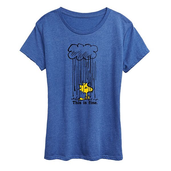 

Женская футболка с принтом Peanuts Woodstock This is Fine Licensed Character, Heather Royal Blue, Коричневый, Женская футболка с принтом Peanuts Woodstock This is Fine Licensed Character, Heather Royal Blue