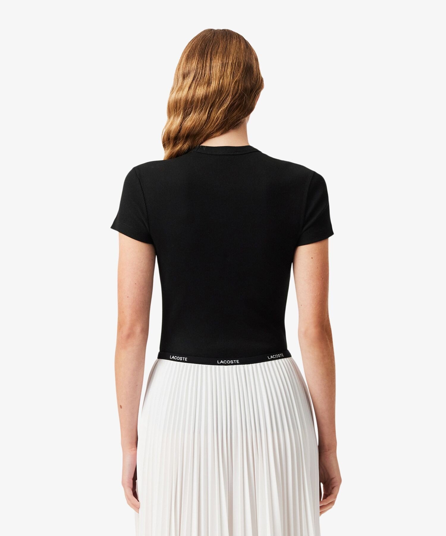 Футболка LACOSTE в рубчик, Black — фото 3