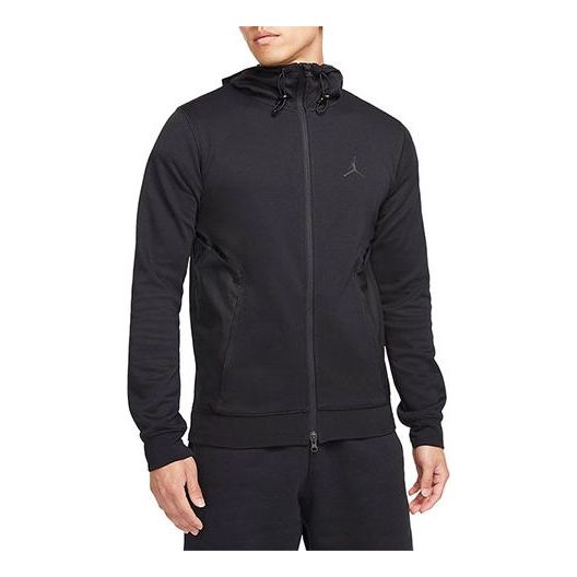 

Куртка Air Jordan Casual Full-length zipper Knit Hooded Jacket Black, черный