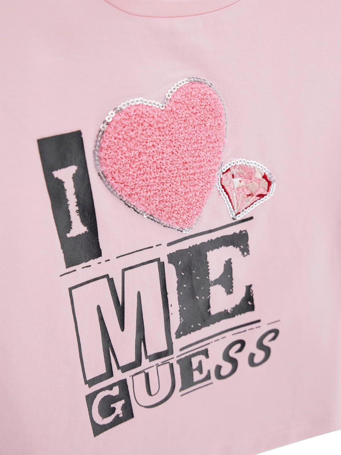 Укороченная футболка с коротким рукавом для девочек GUESS, Cotton Candy Pink — фото 3