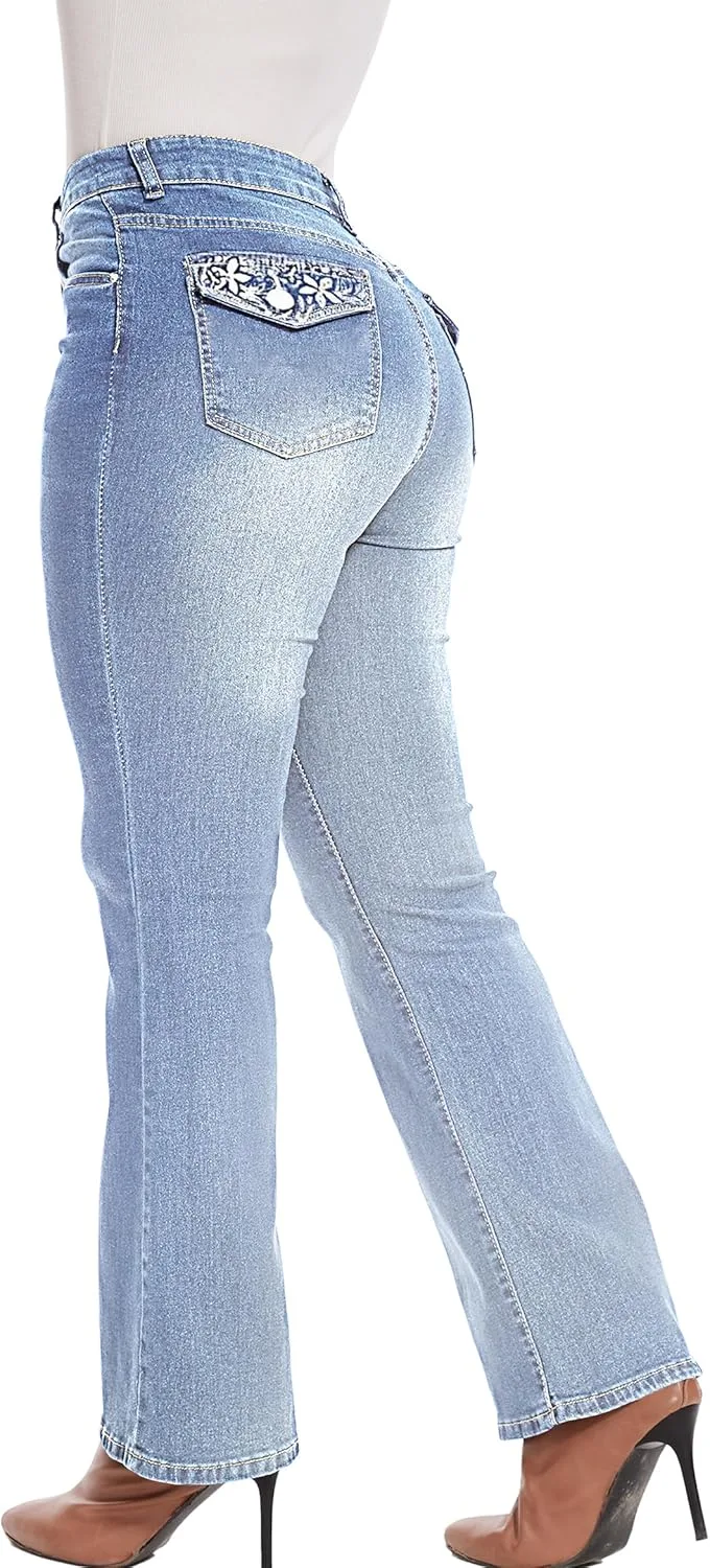 

C.O.Z.Y Женские джинсы с эффектом подтяжки ягодиц - стрейч деним мид райз с контролем живота