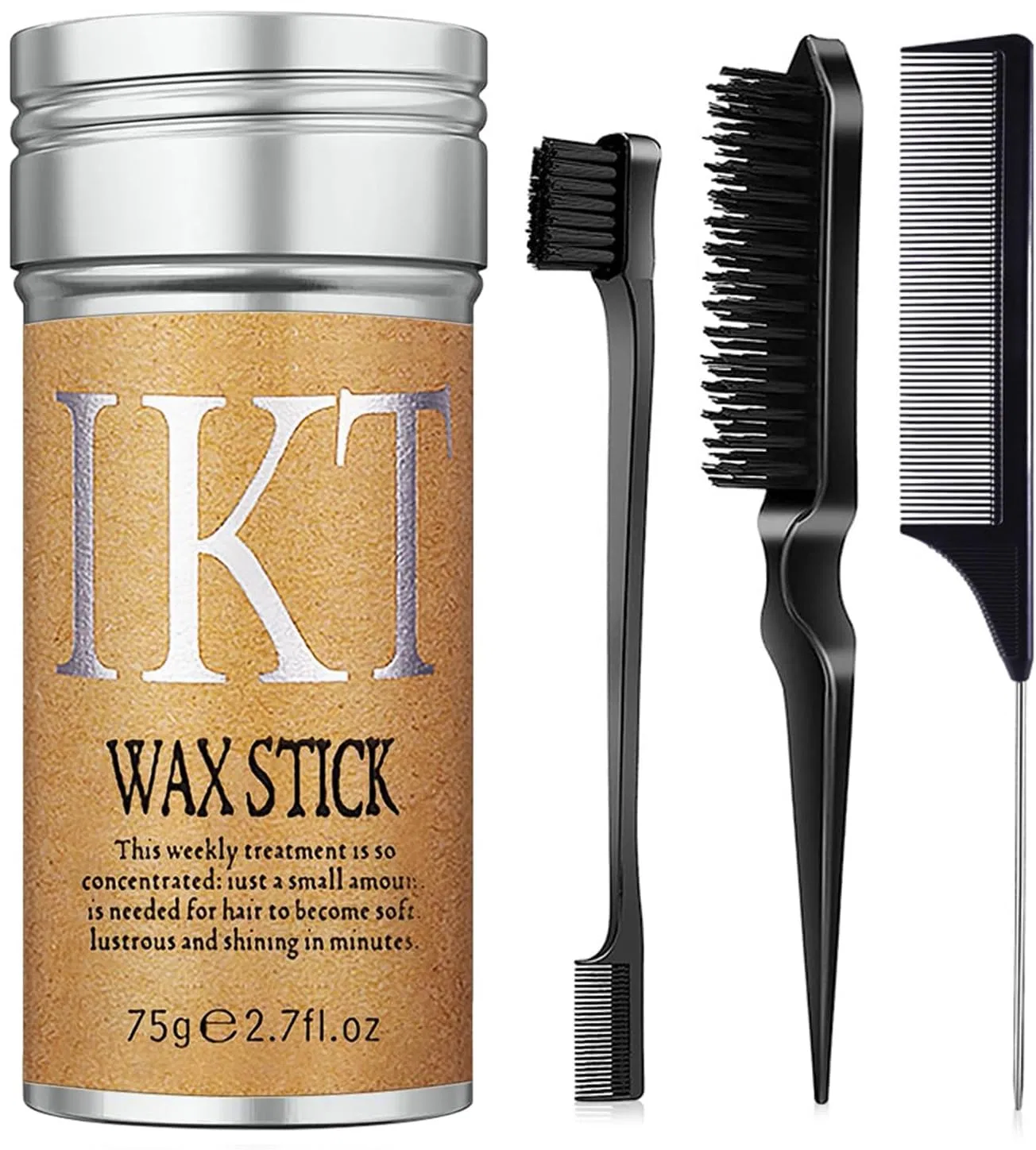 Восковой стик для укладки волос с аргановым маслом, 75 г Beauty Searcher, Set Black Comb