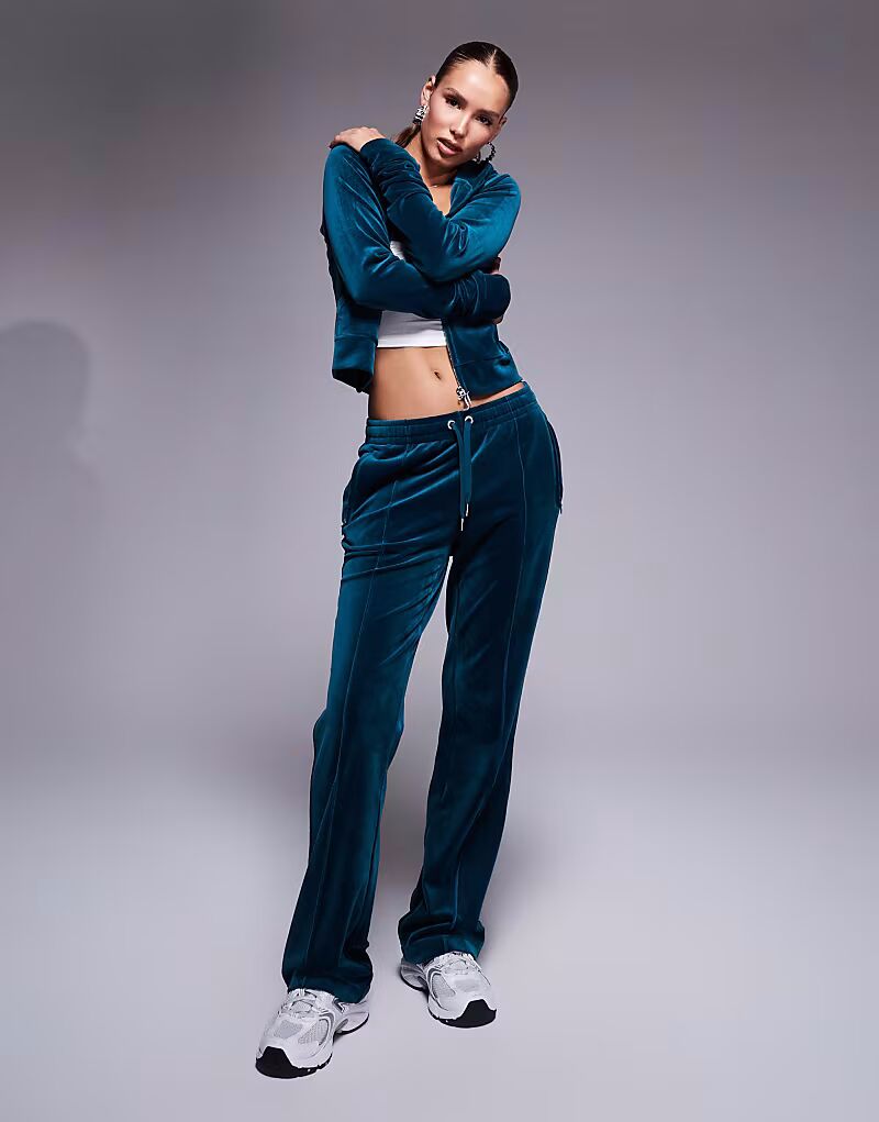 

Велюровые брюки-джоггеры прямого кроя Juicy Couture, эксклюзивно для ASOS, в насыщенном бирюзовом цвете
