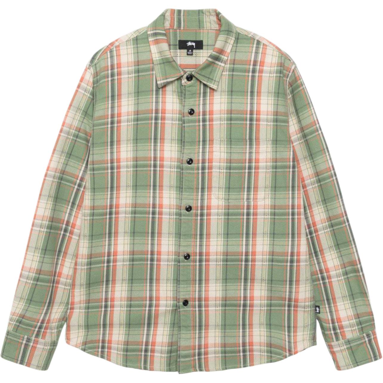 

Dan постиранная хлопковая клетчатая рубашка Stussy, зеленый