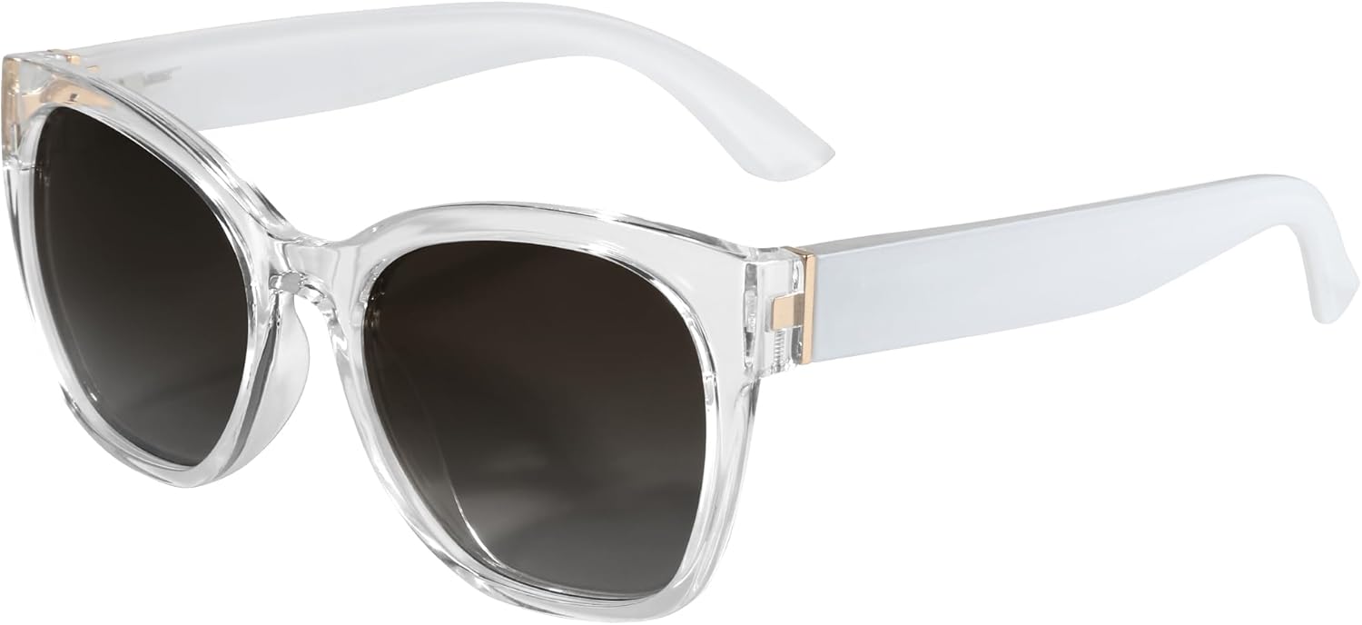 

Женские поляризованные солнцезащитные очки ZENOTTIC Cateye - большие солнцезащитные очки с защитой UV400, ретро-стиль, дизайнерские очки, C09 Clear Frame Gradient Grey Lens