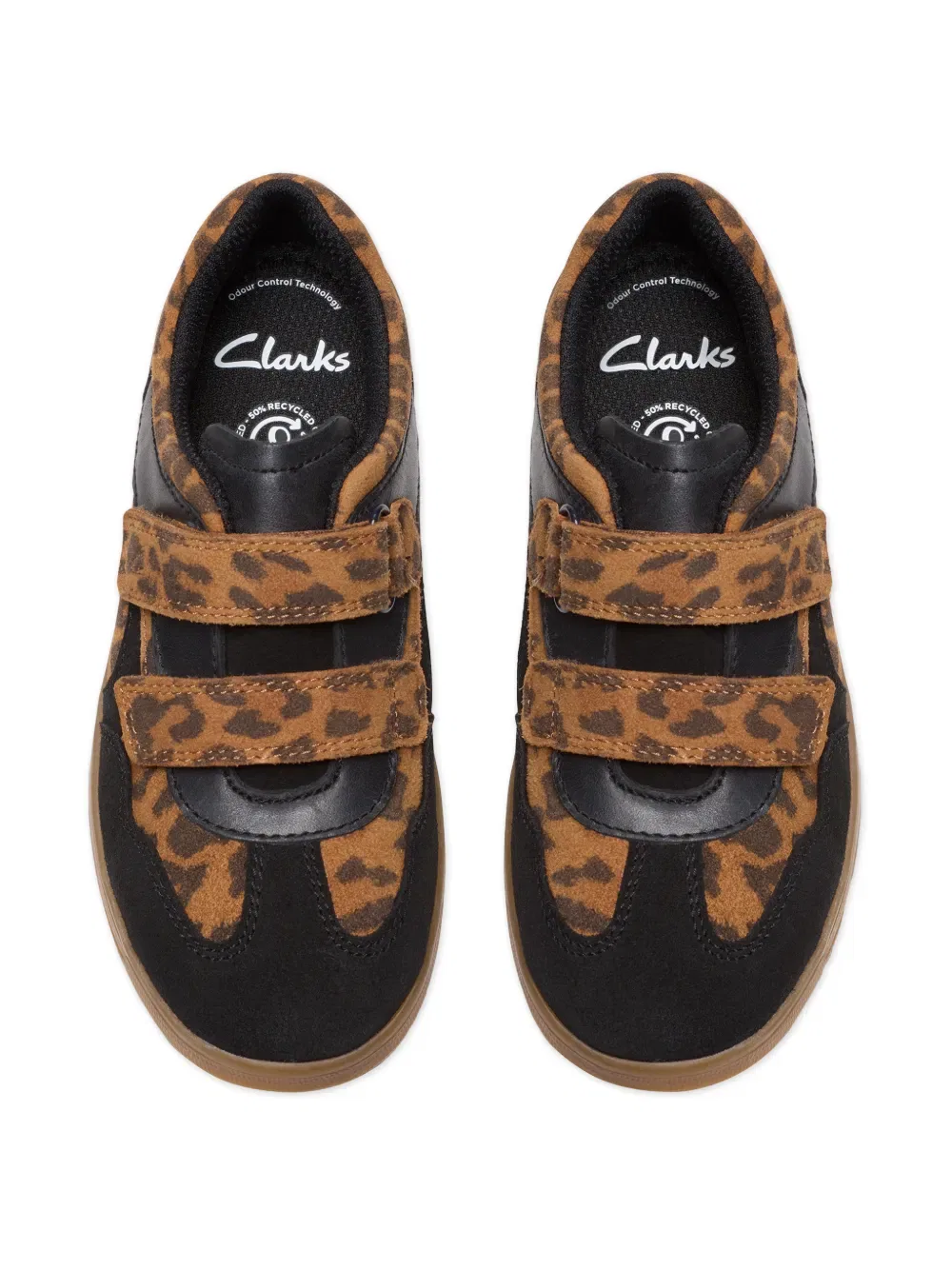 Кроссовки в стиле диско с леопардовым принтом Clarks Kids, черный — фото 4