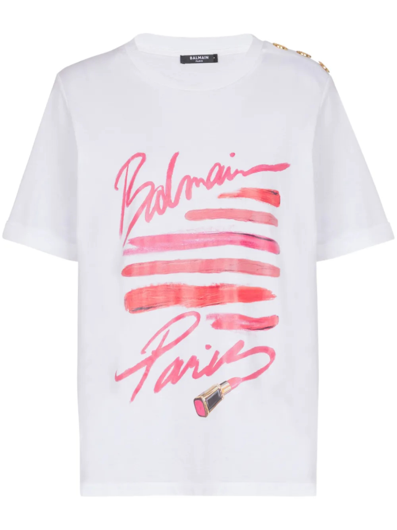 

Balmain футболка с принтом Lipstick, белый