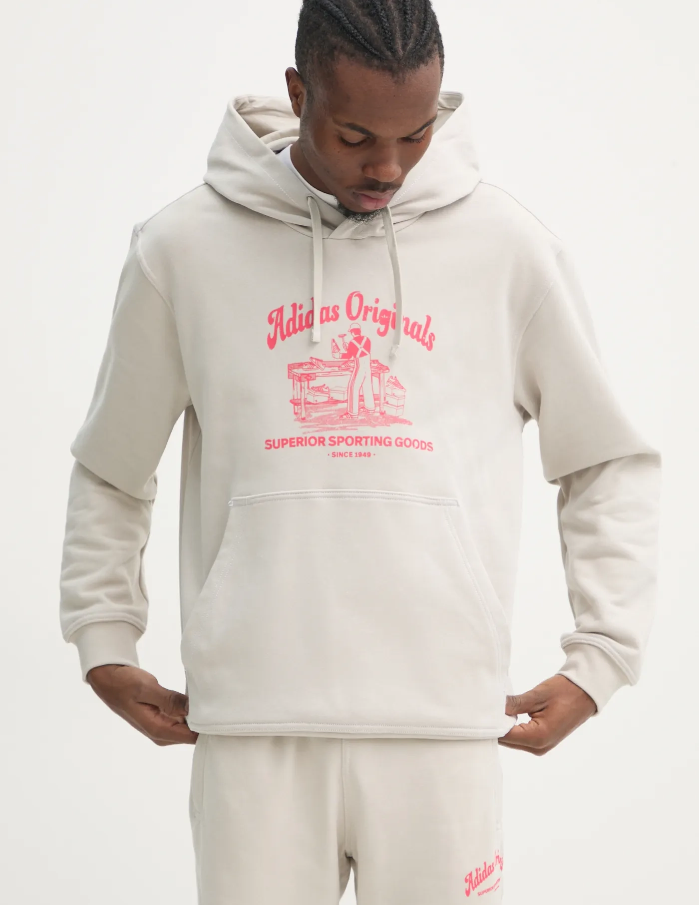Толстовка Wabash из хлопка adidas Originals, бежевый — фото 2
