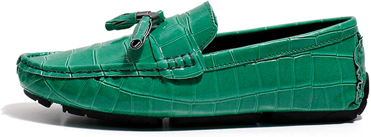 

Лоферы для мужчин, модные из лакированной кожи с блестящей поверхностью Generic, зеленый