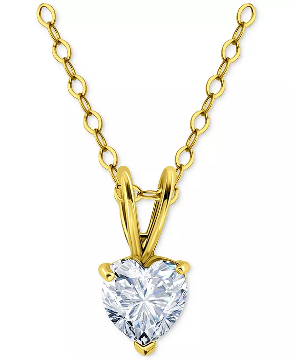 

Ожерелье с подвеской в форме сердца из кубического циркония, позолоченное 18-каратным серебром (также из стерлингового серебра), длина 16 дюймов + удлинитель 2 дюйма, эксклюзивно в Macy's Giani Bernini, gold