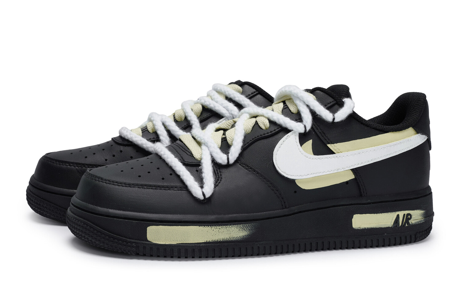 Кроссовки Nike Air Force 1 Skateboarding Shoes Unisex Low-top White/beige, желтый — фото 3