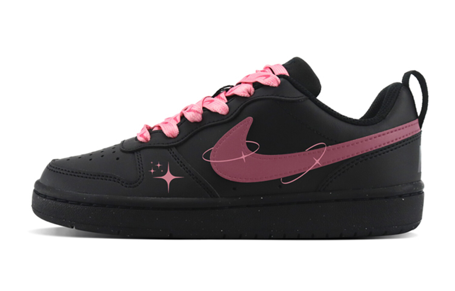 

Кроссовки Nike Court Borough Skateboarding Shoes Women's Low-top Black/pink, черный/розовый