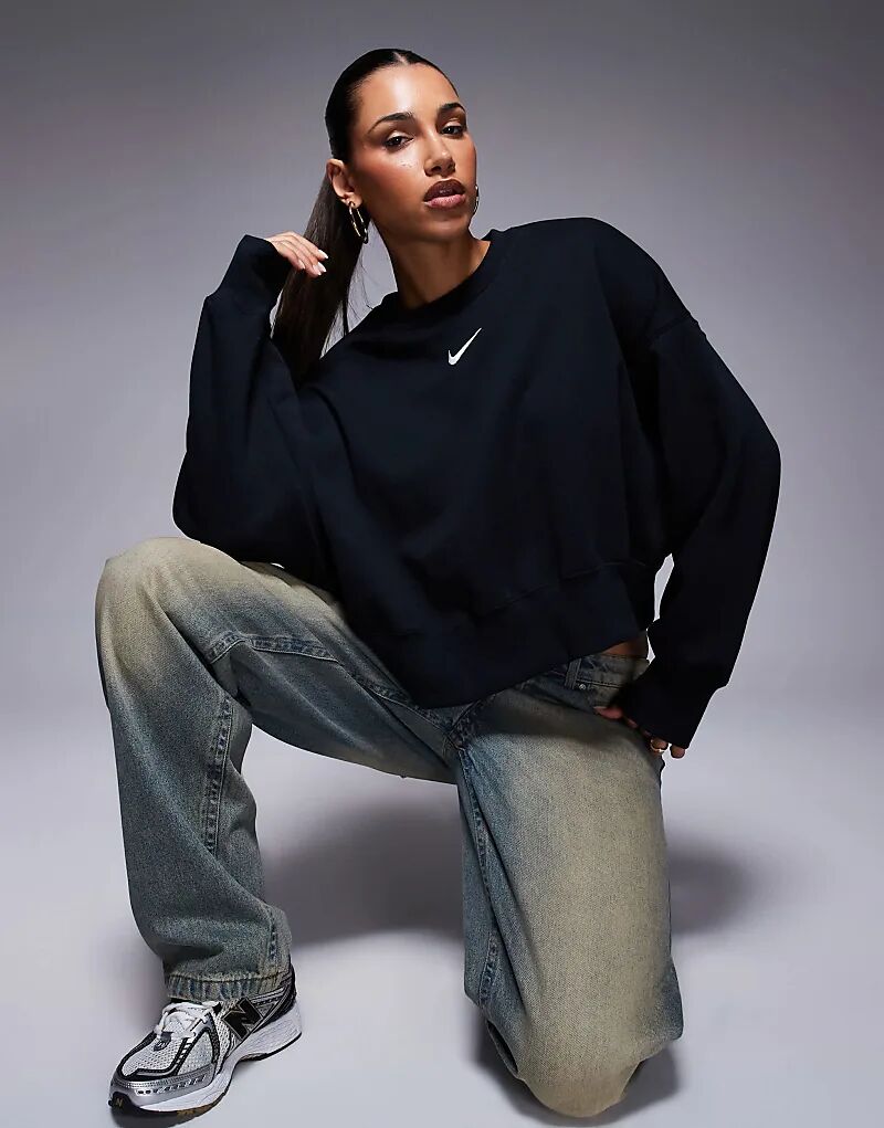 

Толстовка оверсайз Nike Phoenix Fleece черного цвета