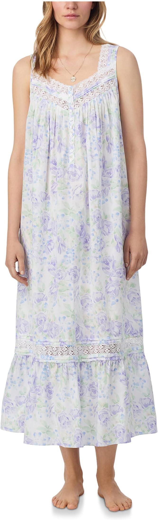 

Ночная рубашка Eileen West Cotton Woven Lawn Sleeveless Eileen Ballet Nightgown, цвет Watercolor Floral