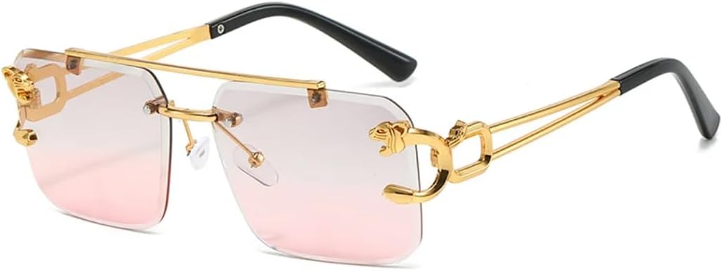 

Солнцезащитные очки с защитой UV400 | Металлические двойные перемычки, градиентные линзы | Для женщин и мужчин, для занятий спортом на открытом воздухе и вождения DSVIGF, Grey Pink Gradient