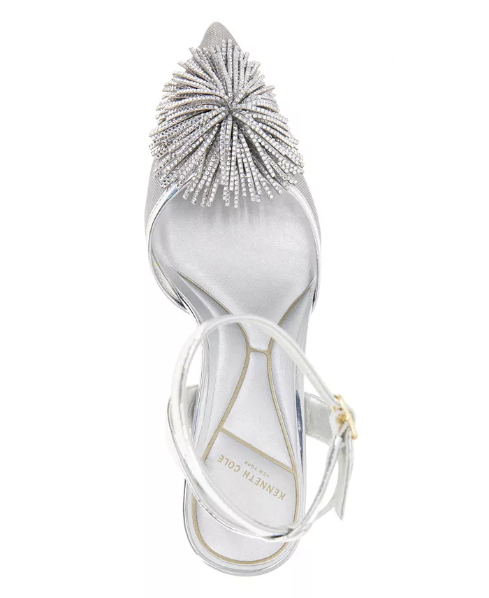 Женские туфли Umi Pom Pom на каблуке Kenneth Cole New York, серебряный — фото 4