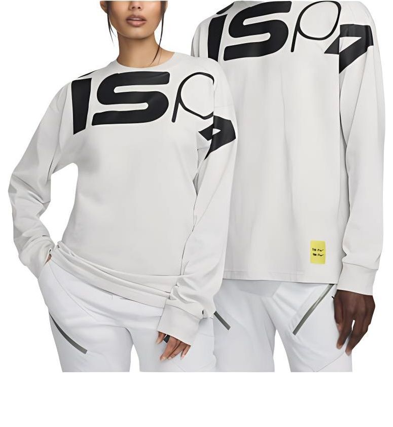

Футболка Nike ISPA Graphic Long Sleeve T-shirt (Asia Sizing) 'Grey Black', серый