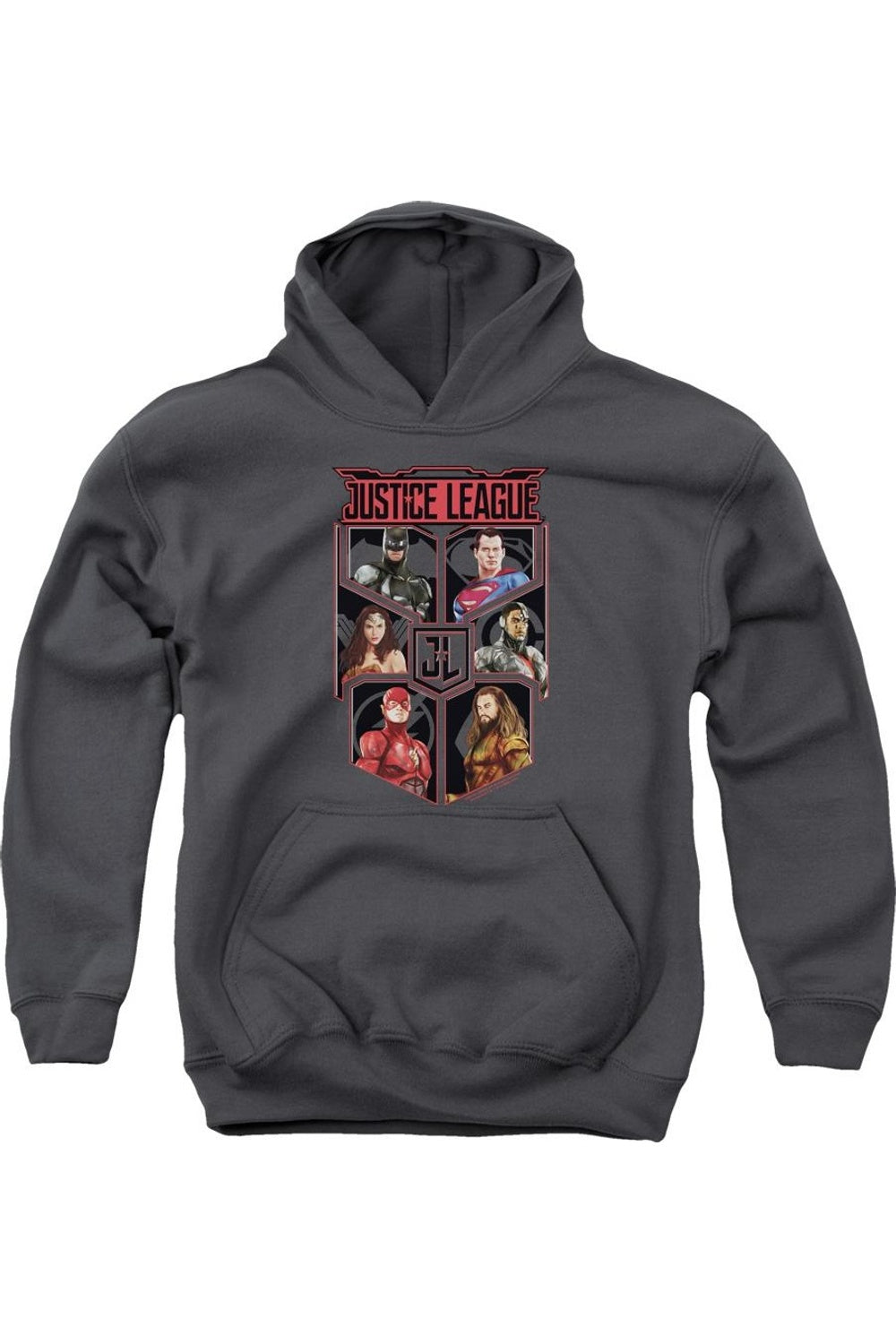 

Толстовка с капюшоном "Лига Справедливости" молодежная Лига Шести Gildan, Charcoal